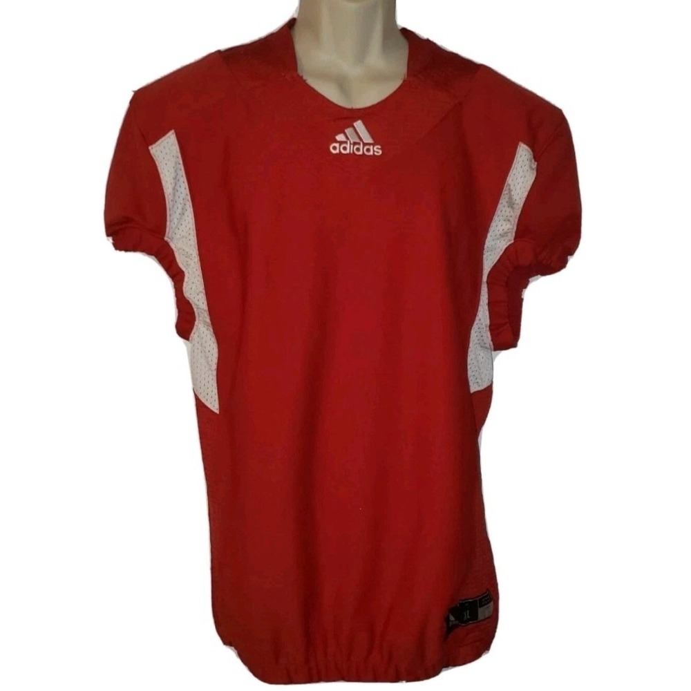 Adidas Techfit Hyped Football Practice Jersey Men's Size XL Red & White New $80‎